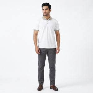 T-shirt à manches courtes en soie glacée d'été avec logo personnalisé OEM, broderie et impression, design pour hommes d'âge moyen et âgés, polo d'été - Product Image 1