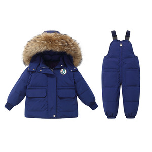 Giacca da sci in stile occidentale da bambina transfrontaliera con giacca a due pezzi Casual con cerniera stampata per bambini di 1-4 anni - Product Image 1