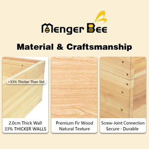 Nueva Colmena de Abejas Zander MengerBee de Abeto Chino de 3 Capas y 20 mm de Grosor, Estilo Alemán, de 10 Cuadros, Sin Ensamblar - Product Image 3