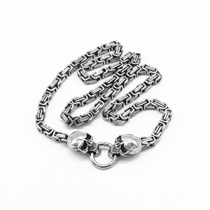 yunnique Skull <b>Necklace</b> Stainless Steel <b>Chain</b> Geometric Design Fashion Pendant For <b>Boys</b> And Girls - Product Image 5