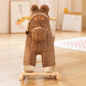 Caballo Balancín de Peluche Marrón Adorable en Oferta como Regalo de Navidad - Product Image 2