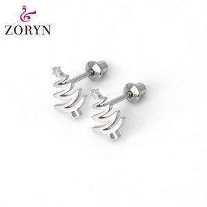 Zoryn 316L StainlessSteel Silver Plated Screw Back Stud Earrings Infinity Symbol Hypoallergenic Smooth Finish Couple <b>BFF</b> Jewelry - Product Image 5
