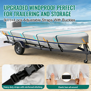 Bâche de <span class=keywords><strong>bateau</strong></span> en <span class=keywords><strong>toile</strong></span> de polyester de qualité marine, imperméable, ajustement universel pour <span class=keywords><strong>bateau</strong></span> de pêche - Product Image 1