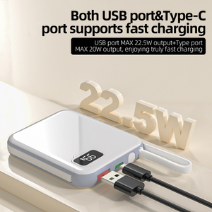 Banco de Energía Portátil de 5000mAh y 22.5W PD con Pantalla LED e Interfaz USB, Carga Rápida para Viajes y Regalos - Product Image 2