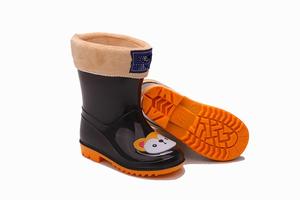 I bambini del bambino oem su misura ginocchio alta inverno pelliccia del rivestimento lucido stivali in pvc per i bambini - Product Image 2