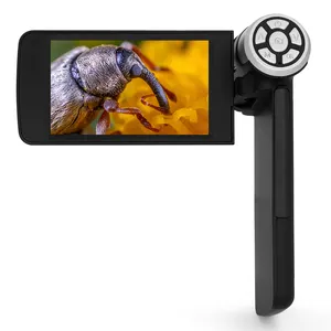 Microscope numérique de poche USB, écran 4 pouces, 80 — 200x, pour enfants et adultes, outils d'extérieur (noir)