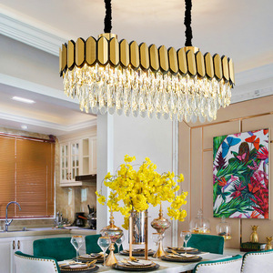 Lámpara Colgante Moderna de Cristal Dorado y Acero Inoxidable, Redonda, Tipo Tambor, E26 LED 5000K Luz Diurna, con Control Remoto para Sala de Estar - Product Image 6