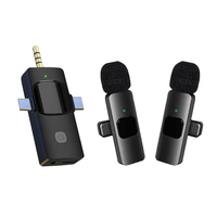 K15 Micrófono Lavalier 3 en 1 más barato para grabación de vídeo de micrófono inalámbrico multidispositivo