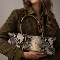 Sac à main en PU motif peau de serpent, haut de gamme, pour soirée, sac fourre-tout à bandoulière avec fermeture éclair, best-seller pour femme