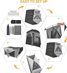 Portable <span class=keywords><strong>Camping</strong></span> En Plein Air Étanche Pliant Pop Up Portable Toilette Tente Double Douche Tente - Product Image 4