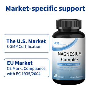 Cápsulas de Complejo de Magnesio que Cumplen con las Normas de EE. UU./UE, cGMP/Ley Alimentaria de la UE |   Proveedor de Marca Privada para Clientes Transfronterizos - Product Image 3