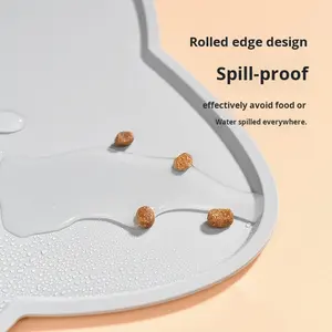 แผ่นรองให้อาหารสัตว์เลี้ยงสำหรับแมวกันหกกันลื่นกันน้ำกันการรั่วซึมทำความสะอาดง่ายสำหรับสัตว์เลี้ยงในประเทศอื่นๆ - Product Image 3