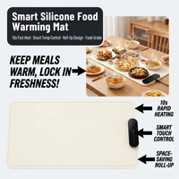 NOUVEAU Tapis chauffant pour aliments, plaque chauffante pleine surface en silicone pour fêtes, réunions et usage quotidien