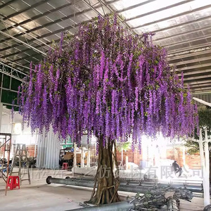 Arbre à fleurs de glycine artificielle en soie, grand arbre à fleurs violettes, décoration de mariage, paysage, arbre de glycine artificiel - Product Image 1