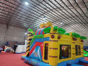 Giá rẻ Amazon bouncy trò chơi lâu đài với slide và đường phố bên rừng động vật Inflatable nhà bị trả lại - Product Image 4