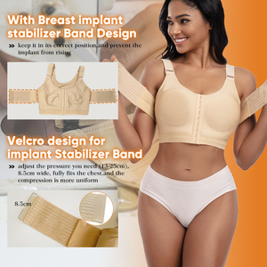 <span class=keywords><strong>Soutien</strong></span>-<span class=keywords><strong>gorge</strong></span> moulant pour femmes, Compression des bras, <span class=keywords><strong>Post</strong></span>-chirurgie, Design 3d, avec coussinets de poitrine amovibles - Product Image 2