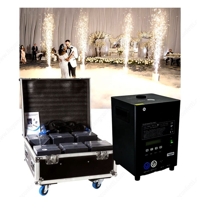 Wedding Event Wedding DJ Show Pyrotechnic Dmx512 Electronic Pyro Fire Sparkler Cold Spark Effect Machine with Wireless Remote