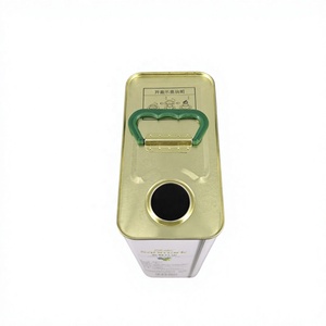 Bidon carré en fer blanc de 3L de qualité alimentaire pour huile de tournesol, de palme et d'olive avec bec verseur - Product Image 4