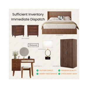 Modern <b>Bedroom</b> Furniture Set Ready Stock Wooden Bedside Table Wardrobe Dressing Table <b>Stool</b> Upholstered Bed Frame Fast Delivery - Product Image 1