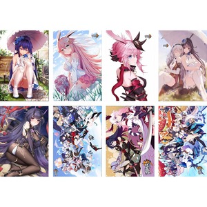 Ensemble de 8 affiches en relief Anime Azur Lane, impressions murales HD non encadrées de 42x29cm avec texture en relief tactile - Product Image 5