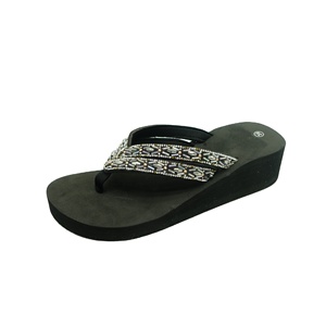 Sandalias de <span class=keywords><strong>playa</strong></span> ligeras <span class=keywords><strong>con</strong></span> aumento de talón de EVA para mujer, <span class=keywords><strong>chanclas</strong></span> de cuña <span class=keywords><strong>con</strong></span> diamantes de imitación para zapatillas - Product Image 2