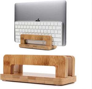 Soporte vertical de bambú barato para ordenador portátil, soporte ajustable de madera para ordenador portátil, base antideslizante para ordenador portátil, compatible con <span class=keywords><strong>Apple</strong></span> MacBook - Product Image 5