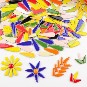 Mosaïque céramique moderne irisée en forme de goutte d'eau, artisanat DIY, 3 tailles, fleurs, pièces de mosaïque, œuvre d'art, cadres photo, tasses, pots de fleurs - Product Image 5