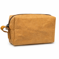 Pochette de rangement cosmétique tendance et minimaliste en papier kraft lavable avec fermeture éclair pour articles divers de salle de bain