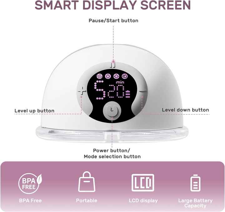 S10 Pro Double Wearable Breast Pump With 2 Modes & 9 Levels, Hands