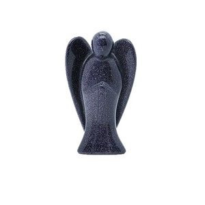 Ornement ange gardien en <span class=keywords><strong>sable</strong></span> bleu, ange en cristal sculpté à la main, pierre énergétique Feng Shui pour la maison et le bureau, fabriqué en Chine - Product Image 5