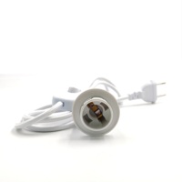 Câble tressé blanc + prise ronde + interrupteur 303 + filetage partiel E14
