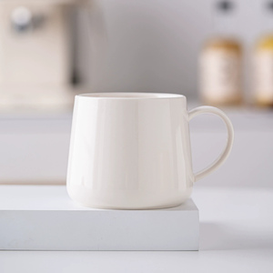Logotipo impreso personalizado 12oz moderno de lujo de porcelana blanca agua té café Taza de cerámica - Product Image 1