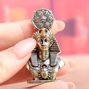 Ornamenti in Rame <span class=keywords><strong>Antichi</strong></span> <span class=keywords><strong>Egizi</strong></span>: Faraoni e Divinità Solari, Oggetti Decorativi Vintage in Ottone Massiccio per Tavolo - Product Image 1