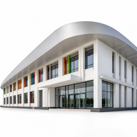 Bâtiment scolaire en structure métallique, sections en H boulonnées, murs à panneaux isolants, bandes à double vitrage, options de toiture préinstallée pour panneaux solaires