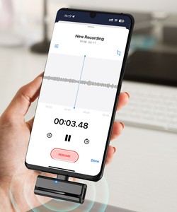 Tokqi H02 Xách Tay Mini 1Tow 2 Không Dây <span class=keywords><strong>Microphone</strong></span> Clip Đa Hướng Tiếng Ồn Hủy Bỏ Loại C Cho Iphones Android Điện Thoại thông minh - Product Image 3