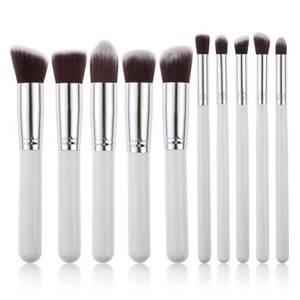 Fashion Factory Custom Logo 10pcs Vegan Synthetic Makeup Brushes Set with Fan Brush for Face & <b>Concealer</b> Application - Product Image 4