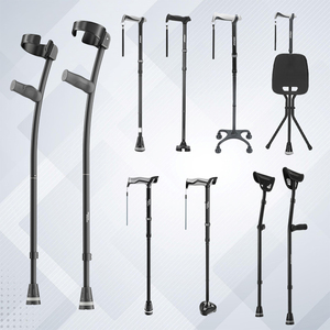 Healbazaar מתכוונן קביים אלומיניום הליכה קנים מרפק מרפק מרפק נכים - Product Image 2