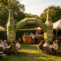 Arche gonflable personnalisée de 6 m avec piliers en forme de bouteilles de vin et de bière, arche gonflable pour la promotion de marques de boissons, décoration d'entrée d'événements
