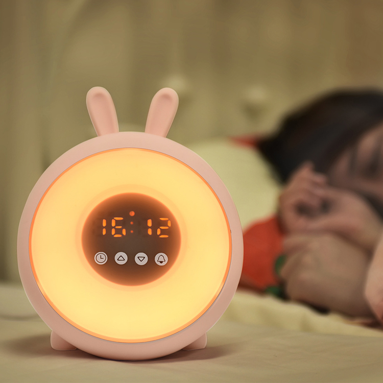 Детский цифровой будильник, 7 цветов, светодиодный ночник, декоративная настольная лампа, умный светильник для пробуждения для детей, мальчиков, девочек, спальни