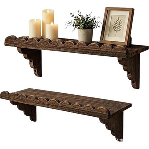 Solid Wood <b>Floating</b> <b>Wall</b> <b>Shelf</b> With Lace Edge Design For Living Room Display Storage - Product Image 5