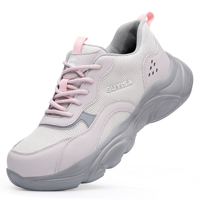 Zapatos de Seguridad para Mujer, Transpirables, con Puntera de Acero Antiaplastamiento, Antipinchazos, Ligeros, Cómodos, Zapatos de Trabajo Antideslizantes