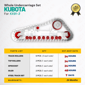 KX91 Suku Cadang Pengganti Jalur Undercarriage KX91-3, Rol Jalur Bawah untuk Ekskavator Mini Kubota - Product Image 2