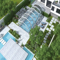 D-TOP Mini Serre en Verre pour Jardin, Mini Véranda Préfabriquée pour Piscine, Véranda en Verre pour la Maison