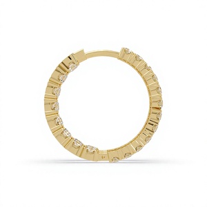 Aurora Luxe 925เงินรีไซเคิลในห้องทดลองออกห่วงต่างหูโรเดียมกุหลาบทอง18K 14K เครื่องประดับหรูหราสำหรับผู้หญิง - Product Image 3