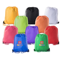Sac à cordon personnalisé avec logo promotionnel, en polyester 210D, pour le shopping, le sport et la gym.