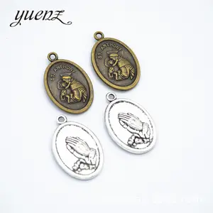 YuenZ Metal Antique Virgin Mary embraces Jesus Charm Fit Necklace Pendant Jewelry making 26*17mm I186