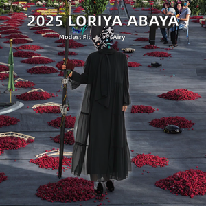 Loriya 2025 Eco-Friendly Elegant Chiffon Abaya Breathable Two-Piece Set Spring Summer Ramadan Eid Loose Wrinkle Modest - Product Image 2