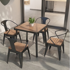 Muebles de Exterior Metálicos Industriales Modernos al por Mayor, Silla de Patio, Jardín, Restaurante, Juego de Mesas y Sillas para Comedor - Product Image 2
