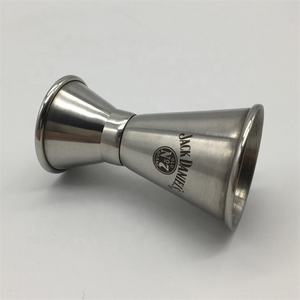 30/קוקטייל 50 ml נירוסטה 304 בר קצה התגלגל שפת מדידה כפולה הג 'יגר + מותאם אישית לייזר שחור חקוק לוגו מודפס - Product Image 4