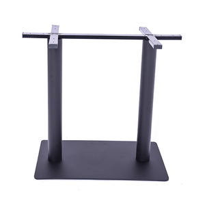 Custom Metal Dining <b>Table</b> <b>Leg</b> Support Frame Double Column Industrial Design For Hotel Bar <b>Table</b> - Product Image 2